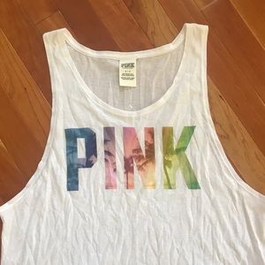 VS PINK white tank NWOT